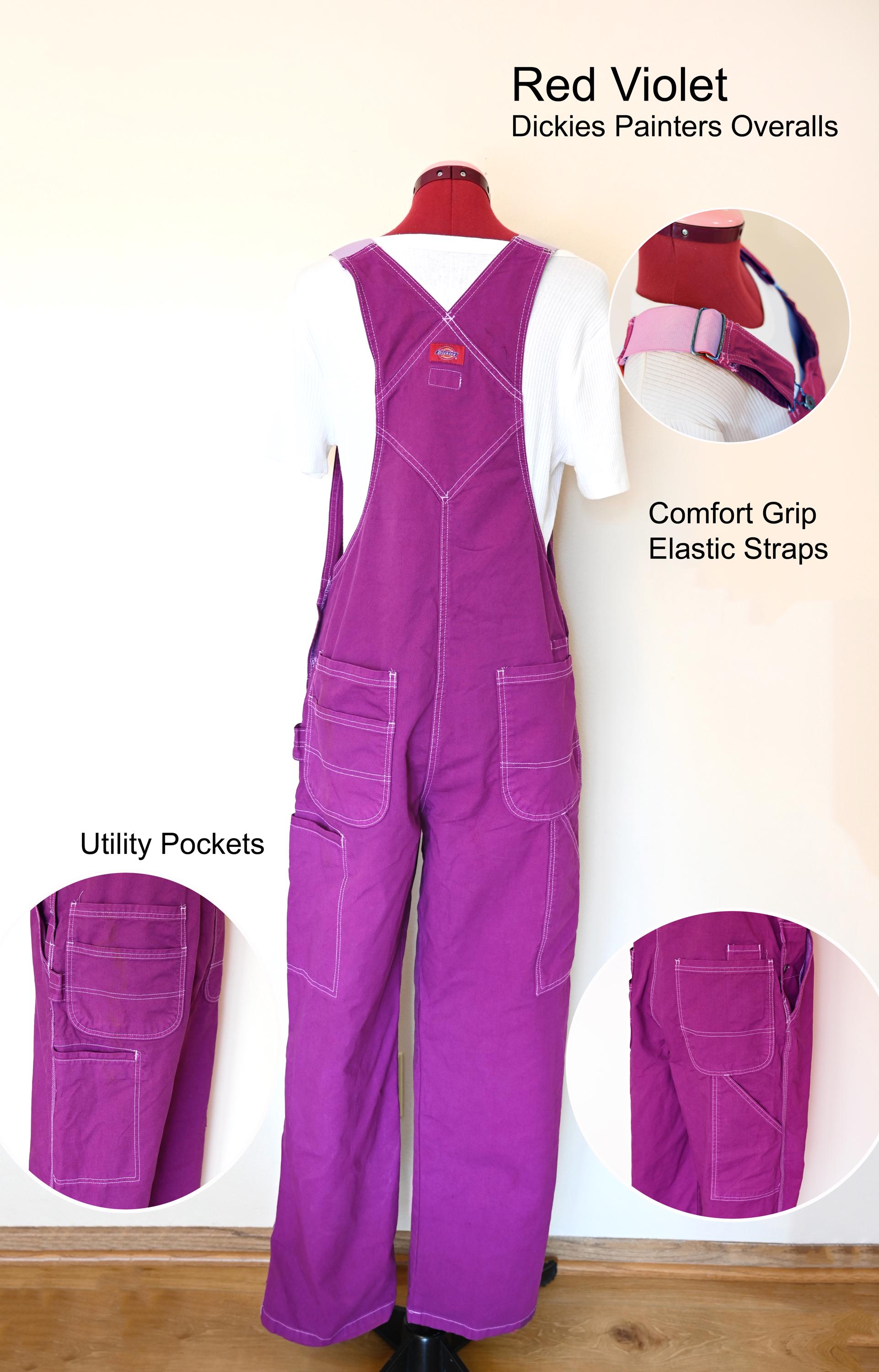 PAINTER OVERALLS ピンクオーバーダイ CUSTOM DYED Unisex Pink Bib Overall Pants - Fuchsia Dyed