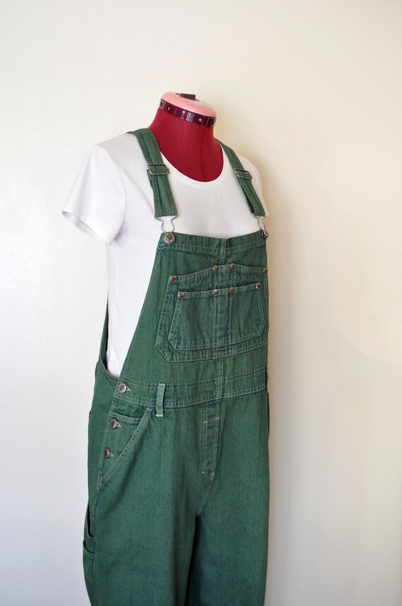 Green Large Bib OVERALL Pants - Kelly Green Dyed … - image 3