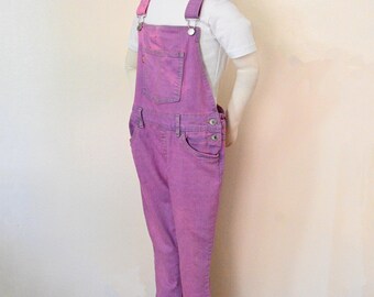 Pink Dyed Girls 12 Large Upcycled Levi's OVERALL Pants (30W x 27L)