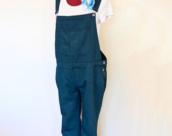 Grün gefärbte große Upcycled Mossimo Denim Latz- OVERALL-Hose (40W x 30L)