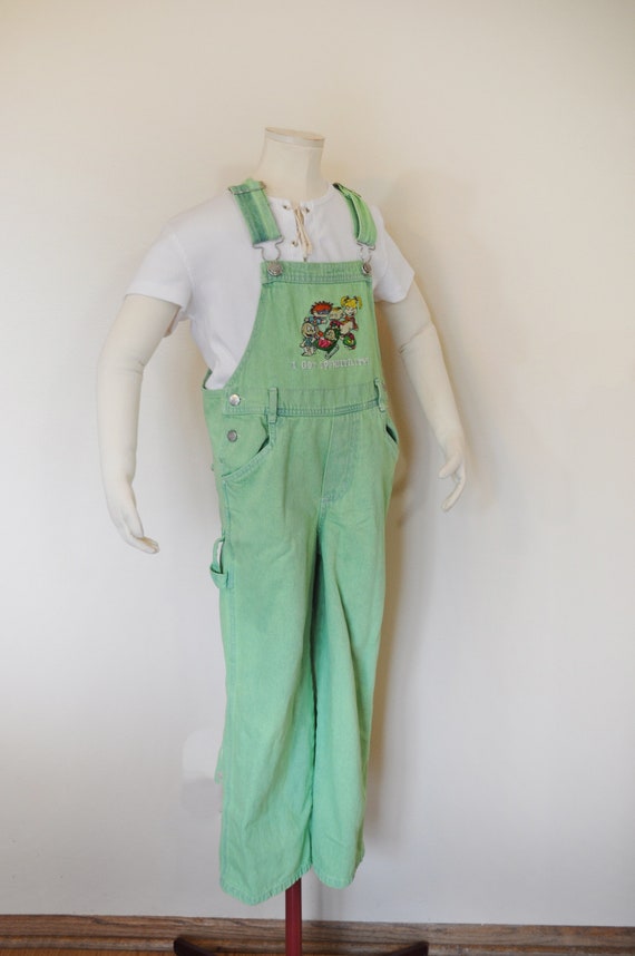 Green Kid 6/6X Large Bib OVERALL Pants - Lime Min… - image 4