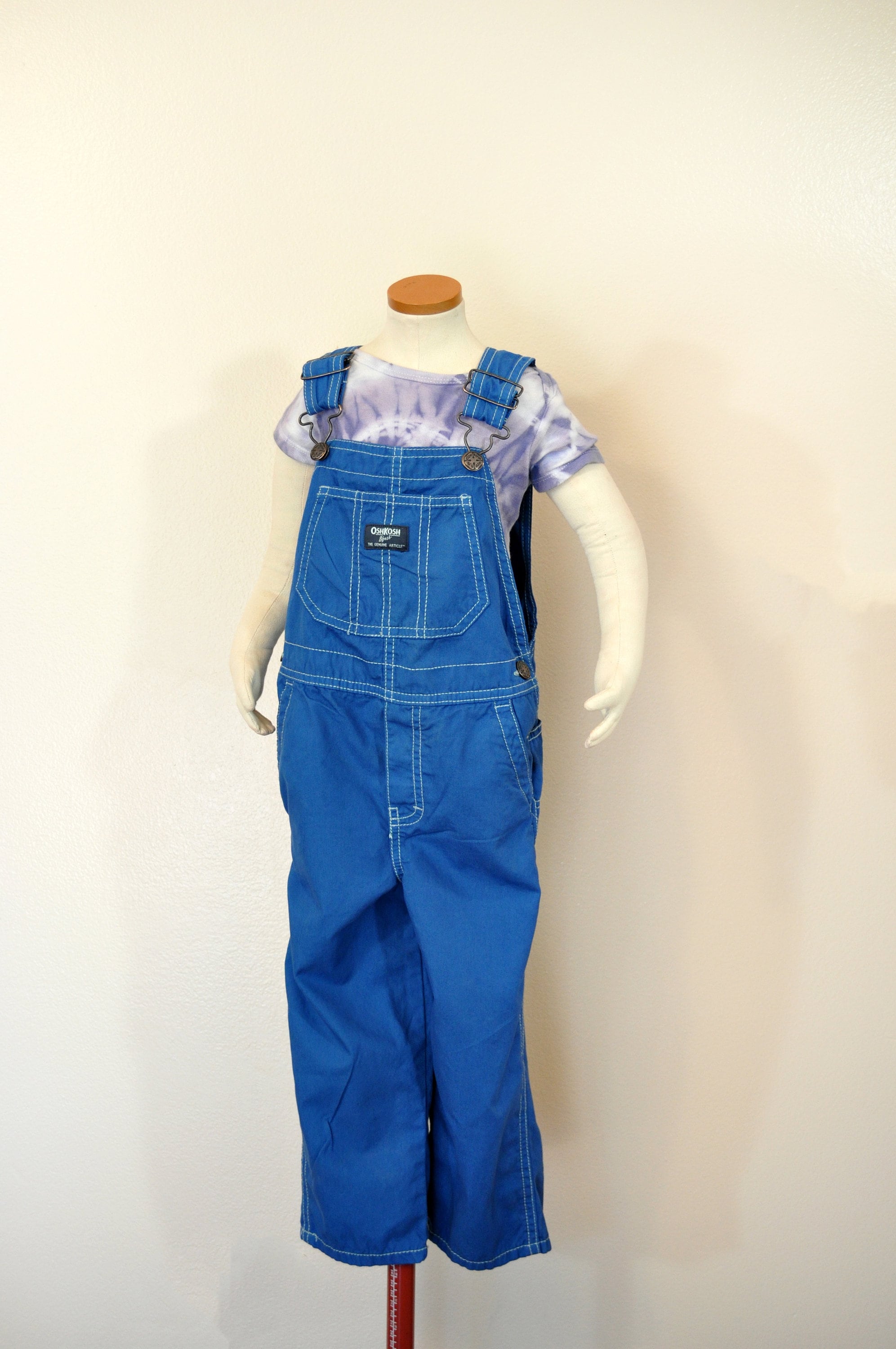 Blue Dyed Kids 2T NEW OshKosh Cotton Bib OVERALL Pants (24W x 13L)