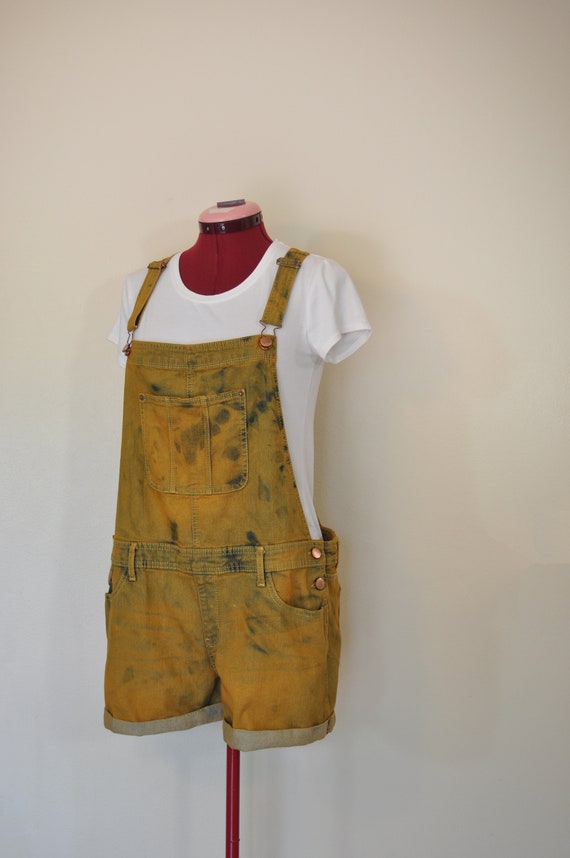 yellow shortalls
