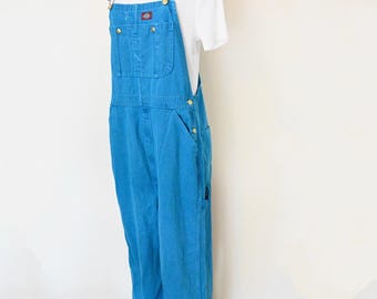 Aqua Dyed Mens Large NEW Dickies Denim Bib Overall Pants (36W x 36L)