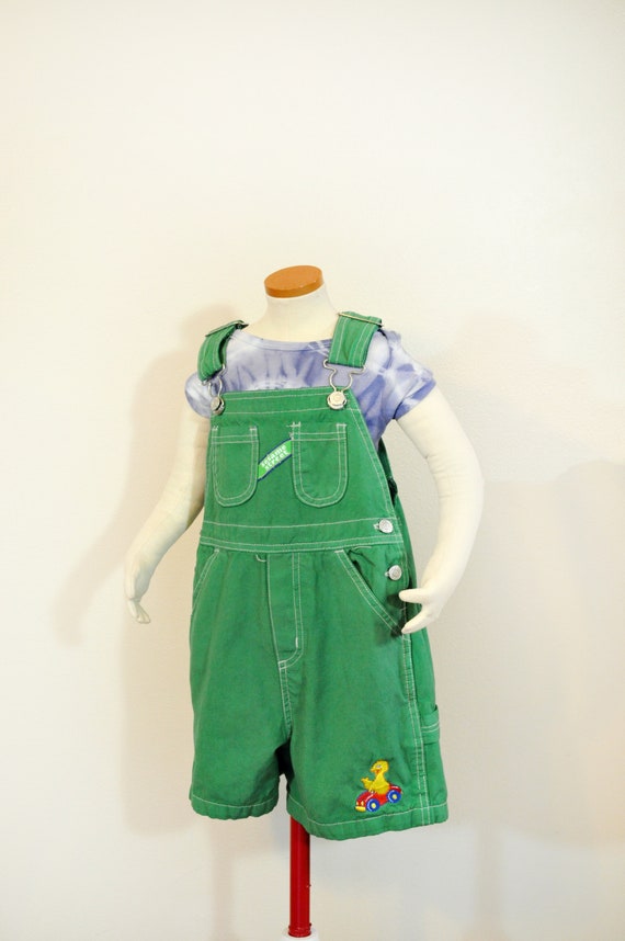 Green Kid 4/5 Small Bib OVERALL Shorts - Kelly Gre