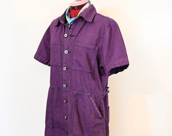 Plum Dyed Women's Medium Upcycled UmGee BODYSUIT Shorts (40" chest - 38W X 3L)