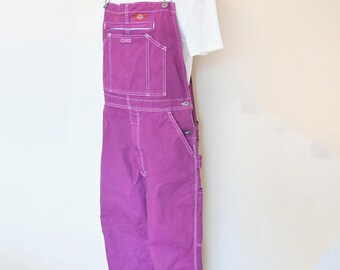 PAINTER OVERALLS ピンクオーバーダイ CUSTOM DYED Unisex Pink Bib Overall Pants - Fuchsia Dyed