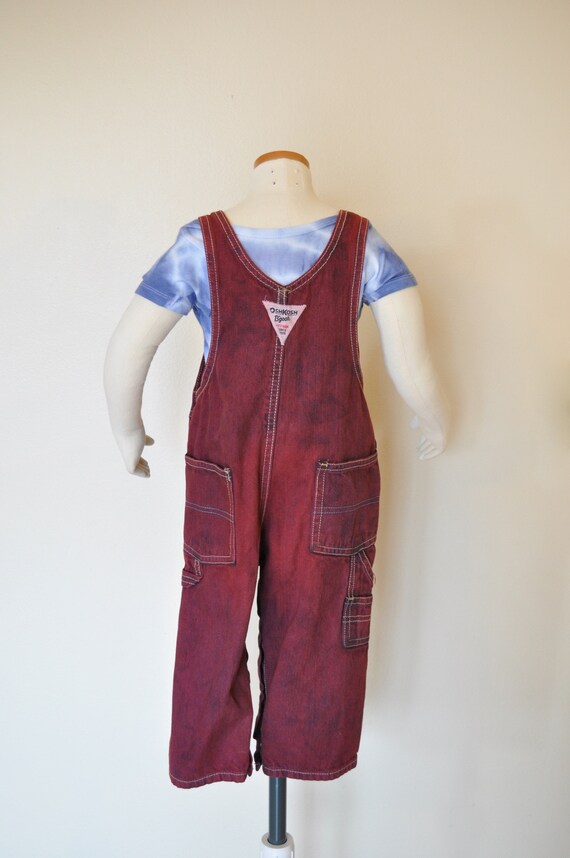 Maroon Kids 18 months Bib OVERALL Pants - Red Win… - image 5