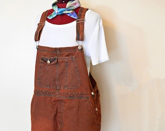Orange Dyed Juniors Extra Large NEW No Boundaries OVERALL Shorts (44W x 3L)