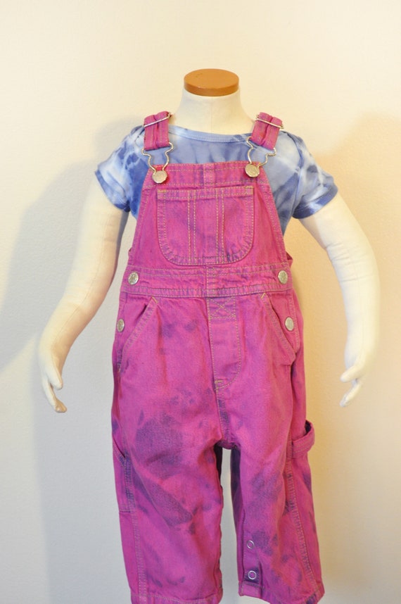 Magenta Pink Kid 12 Mo. Bib OVERALL Pants - Hot P… - image 4