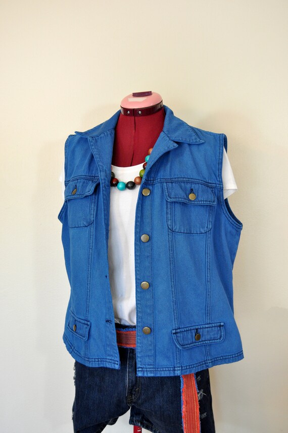 denim trucker vest