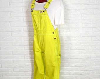 Salopette Dickies en coton, couleur chartreuse, taille XS (34W x 30L), neuve