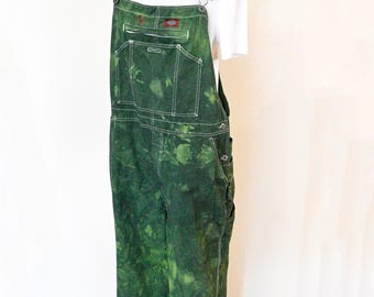 Green Yellow Mottled Dyed Mens Medium NEW Dickies Painters OVERALL Pants (36W x 32L)