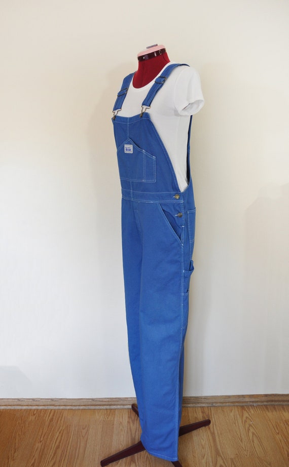 rugged blue overalls