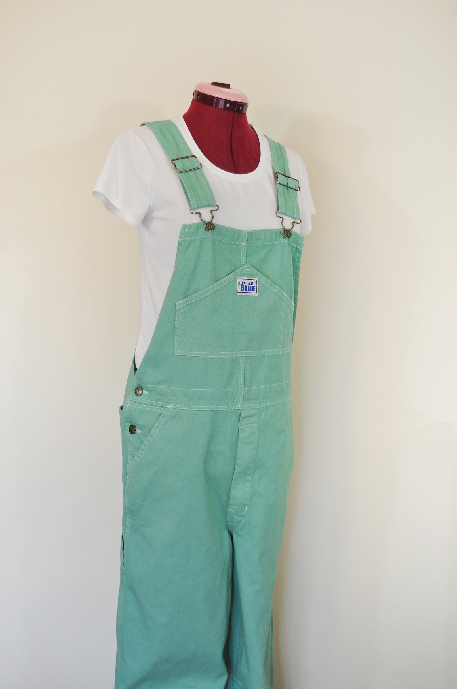 Mint Green Mens Bib OVERALL Pants Celadon Green Dyed NEW Etsy