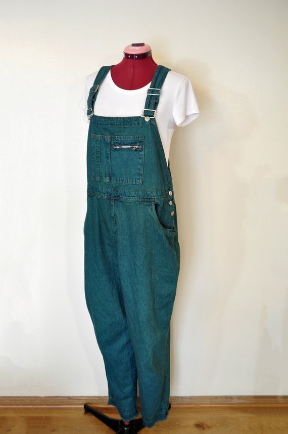 Green Jrs. XL Bib OVERALL Pants Kelly Green Dyed Upcycled No