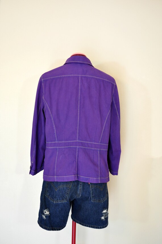 Violet Medium Denim JACKET - Purple Dyed Upcycled… - image 6