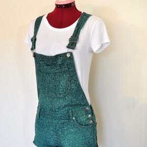 Groen geverfde extra kleine geüpcycled Bethany Mota-overall met koersbroek voor dames (30 W x 2 l)