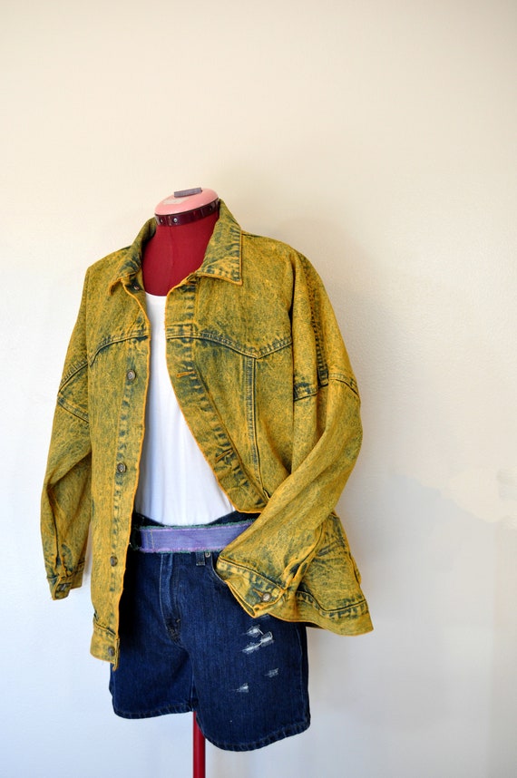 Gold MENS Medium Denim Jacket - Rustic Yellow Dye… - image 1