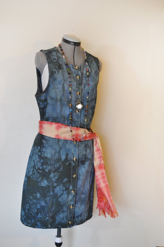DRESS Blue Green Upcycled Gloria - Etsy 