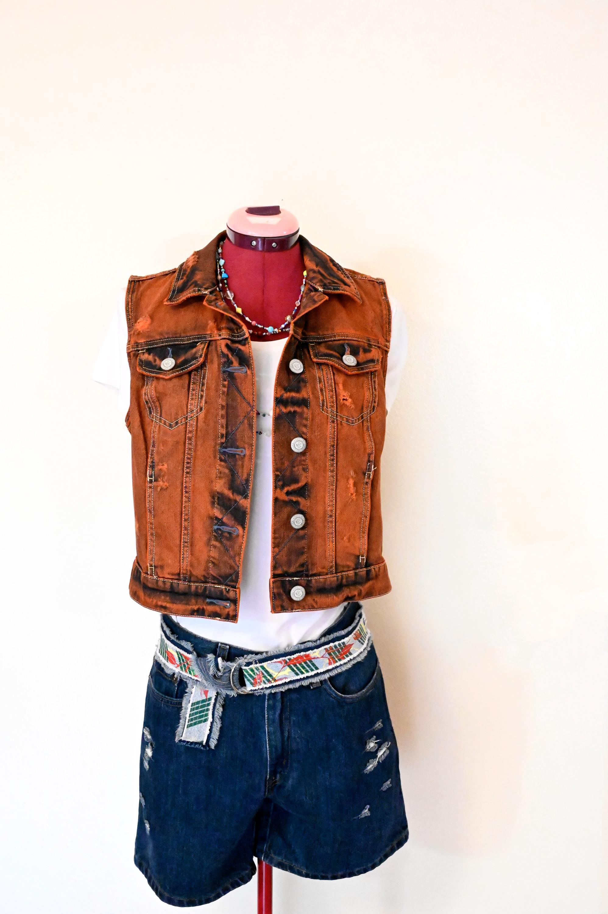 アメリ　VINTAGE VEST LAYERED DENIM JACKET アメリ VINTAGE VEST LAYERED DENIM JACKET
