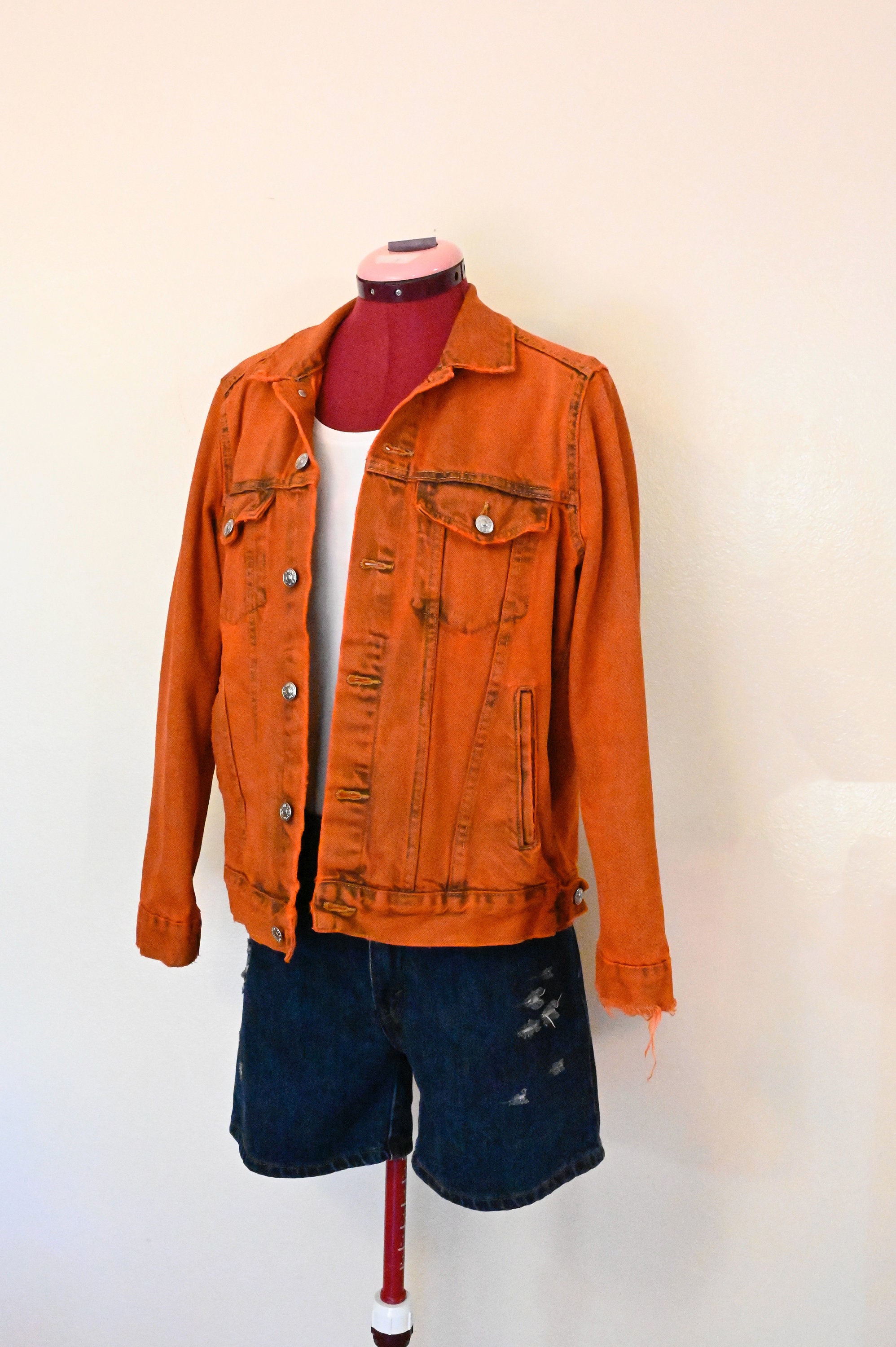 Orange demin jacket best sale