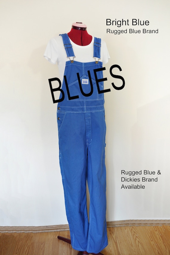 Navy Blue & Orange Adult Striped Game Bib Overalls