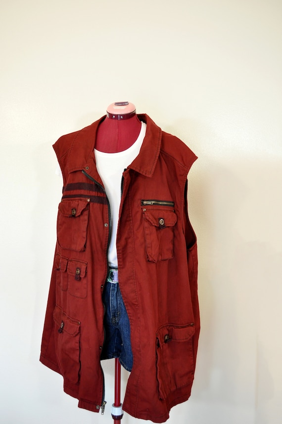 red cotton vest