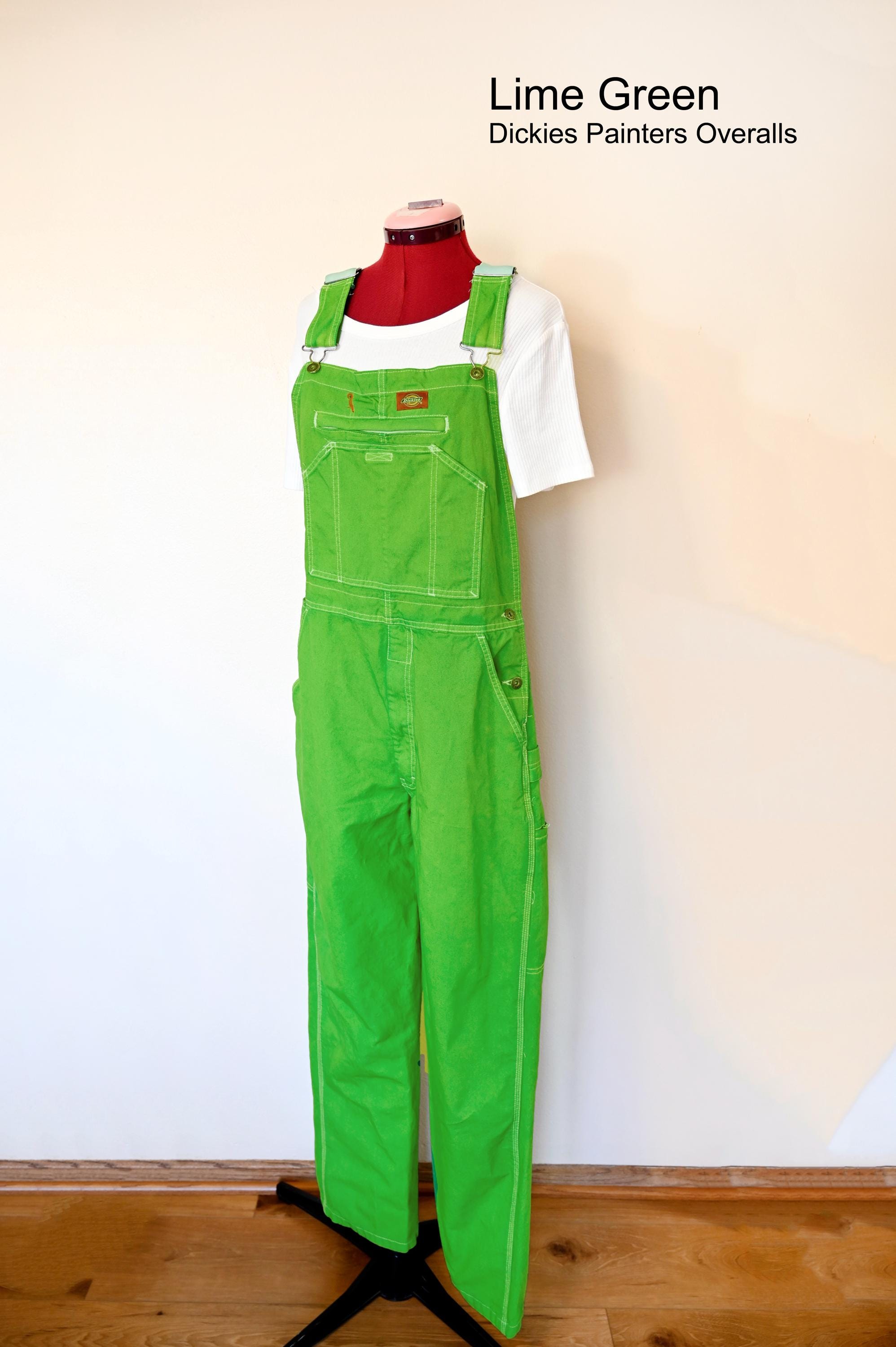 CUSTOM DYED Greens Dickies Painters Bib OVERALL Pants or Shorts