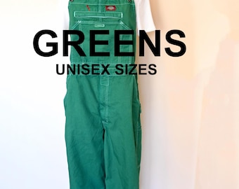 CUSTOM DYED Unisex Green Bib OVERALL Pant - Kelly Teal Apple Dyed Adult Youth Overalls Shorts - Waist 30, 32, 34, 36, 38, 40, 42, 44, 46, 48