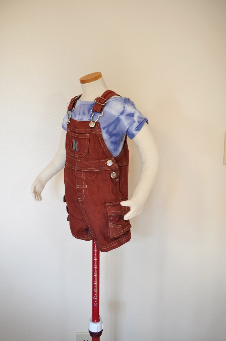 Brown Kid 6 Mo Autumn Brown Dyed Vintage Denim Baby Carters Denim Overall Shorts Size Newborn Infant 6 months Bib OVERALLS