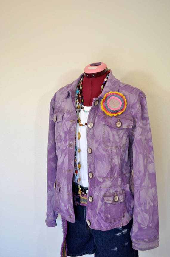 Violet Large Cotton JACKET - Purple Dyed Vintage … - image 1