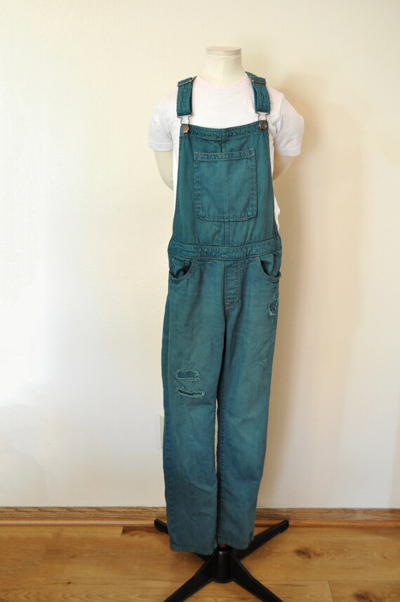 Green Kids XL 12 Year Bib Overall Pants - Dark Gr… - image 3