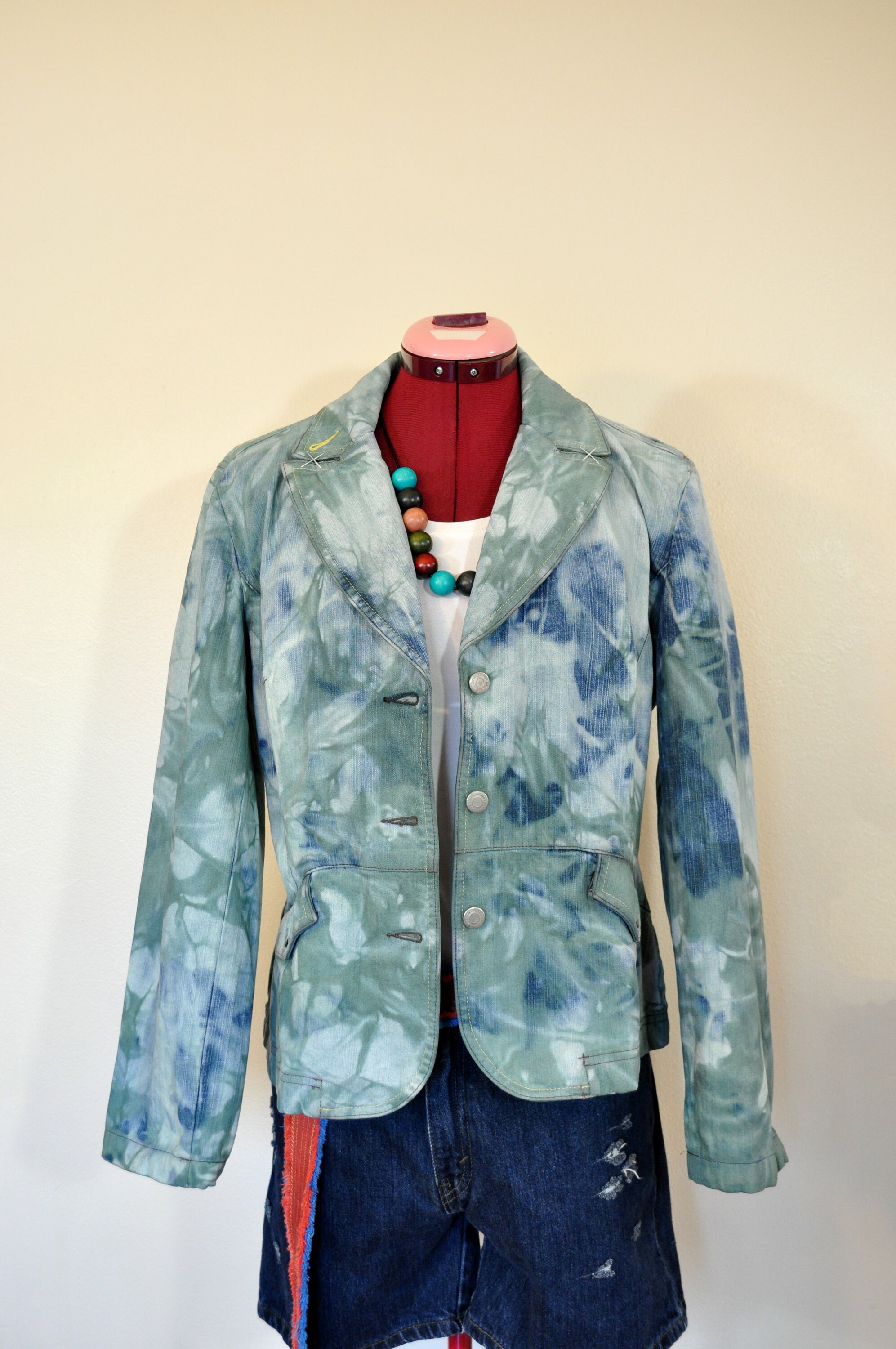 Medium Denim JACKET Aqua Blue 