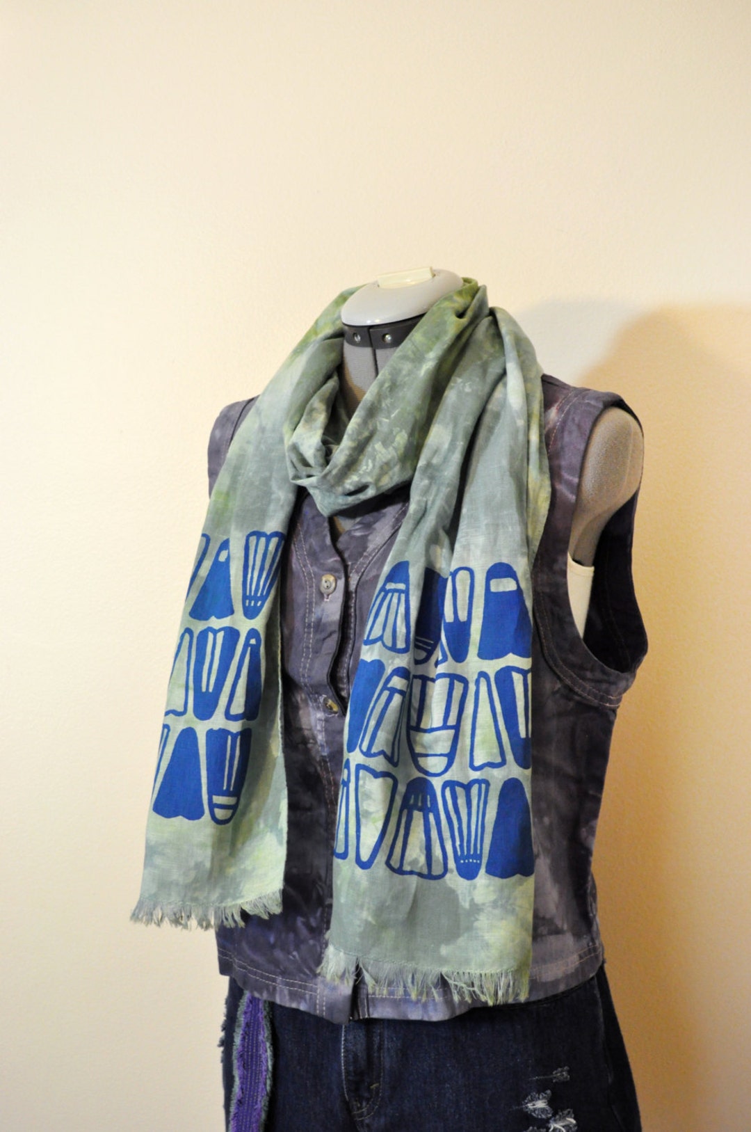 de serigrafía manzana 2 Teñida a mano - Etsy España