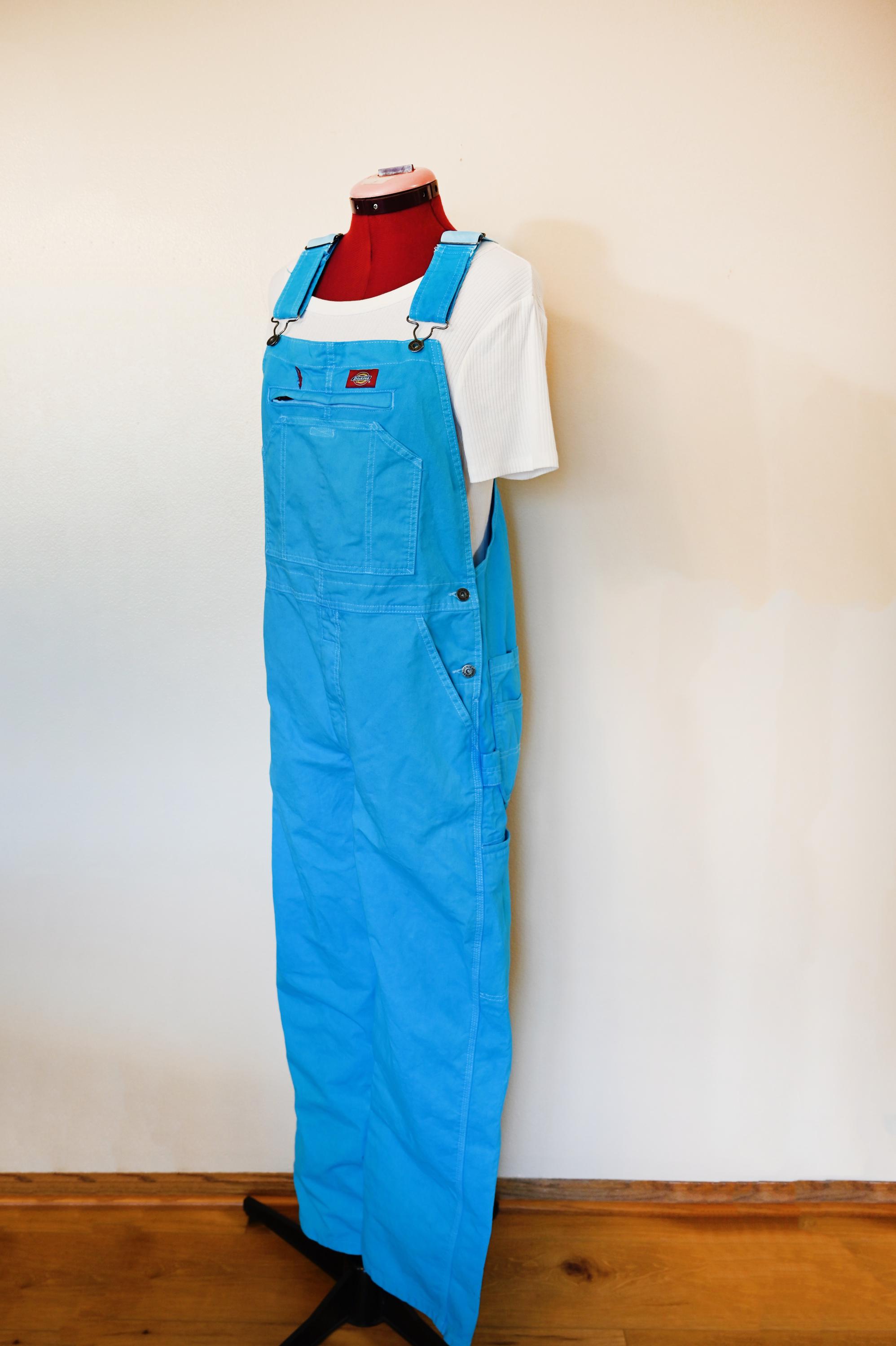 Aqua Dyed Mens Small NEW Dickies Cotton Painters Bib OVERALL Pants