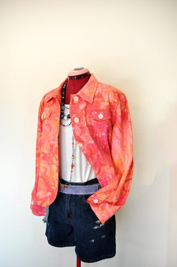 talbots pink denim jacket