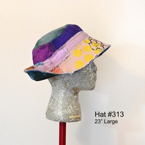Dyed Upcycled Denim Adult Large 23" Cloche HAT #313+