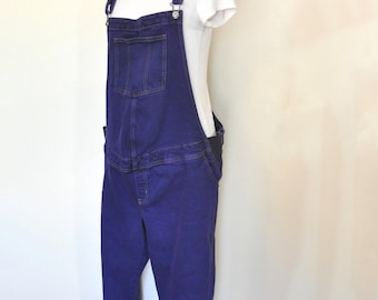 Purple Dyed Womens Extra Large Upcycled Old Navy MATERNITY OVERALL Pants (46W x 29L)