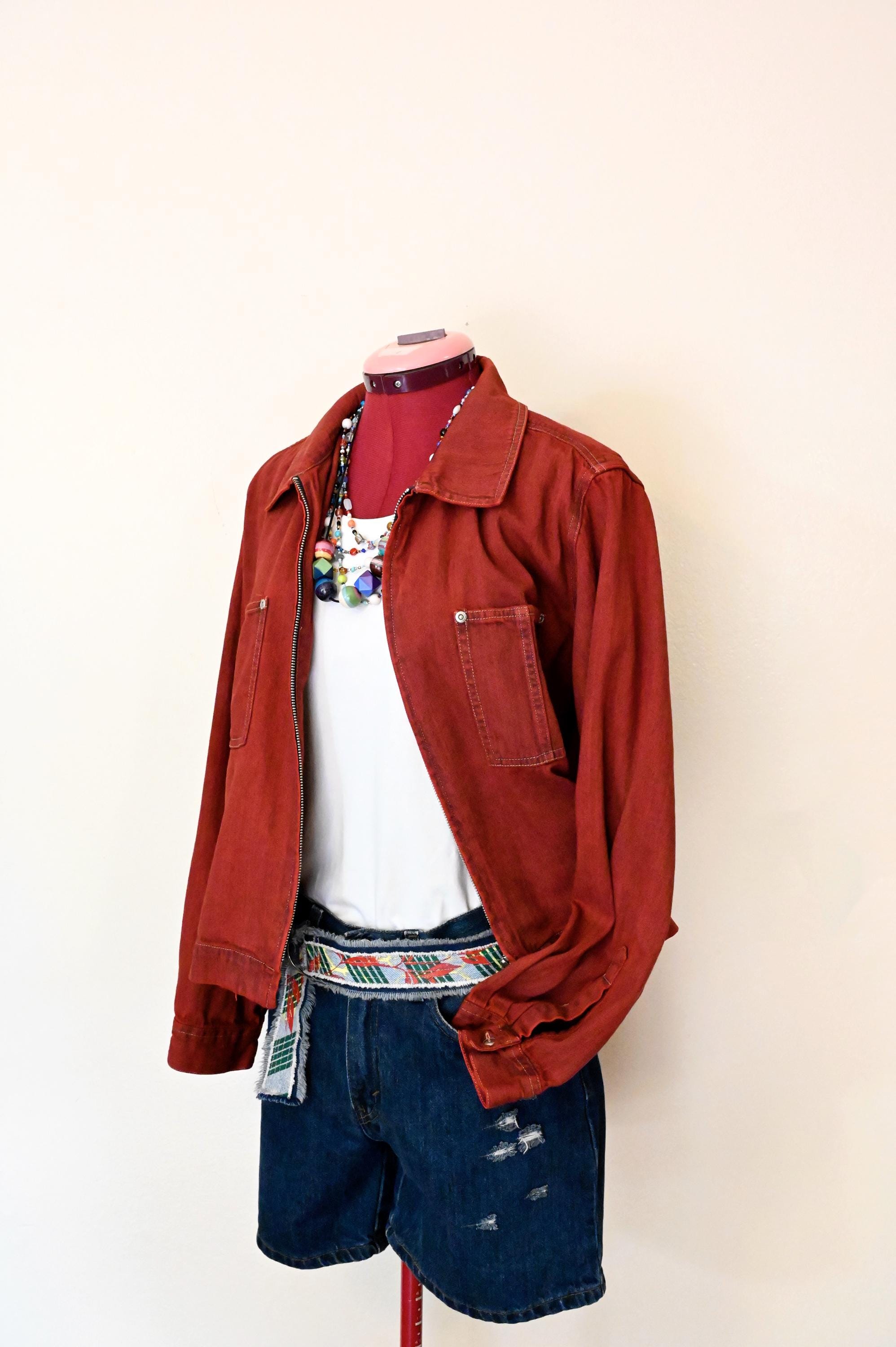 Levis Cord Jacke Frauen Kurze Rote Jeansjacke Levi's Damen Cord Jeansjacke  XS, ROT Kurze