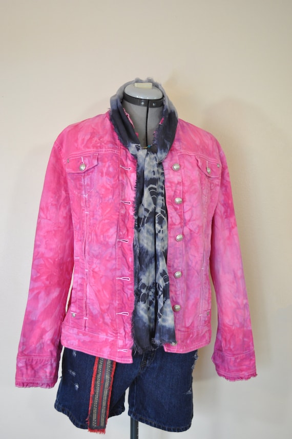 fuchsia denim jacket