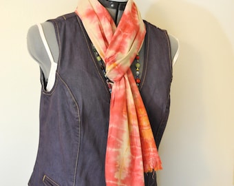 Shibori Tie Dyed Cotton SCARF #92-96 - 8 x 74"