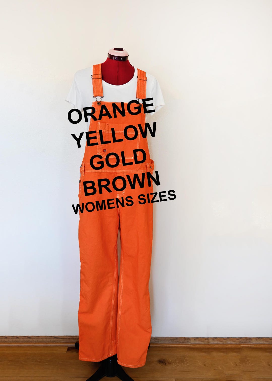 Pantalones con pechera teñidos a medida para mujer, de color