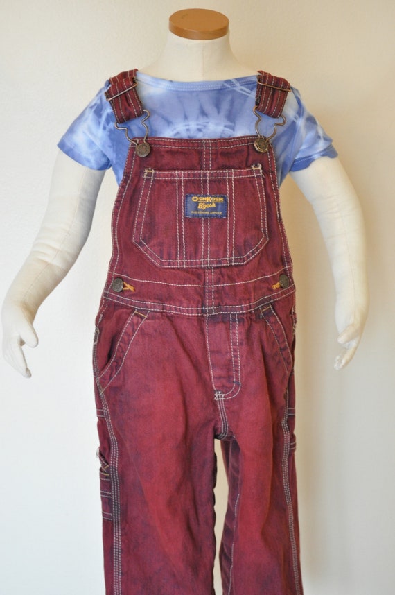 Maroon Kids 18 months Bib OVERALL Pants - Red Win… - image 4