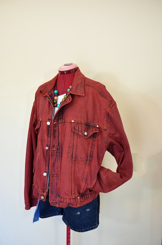mens red trucker jacket