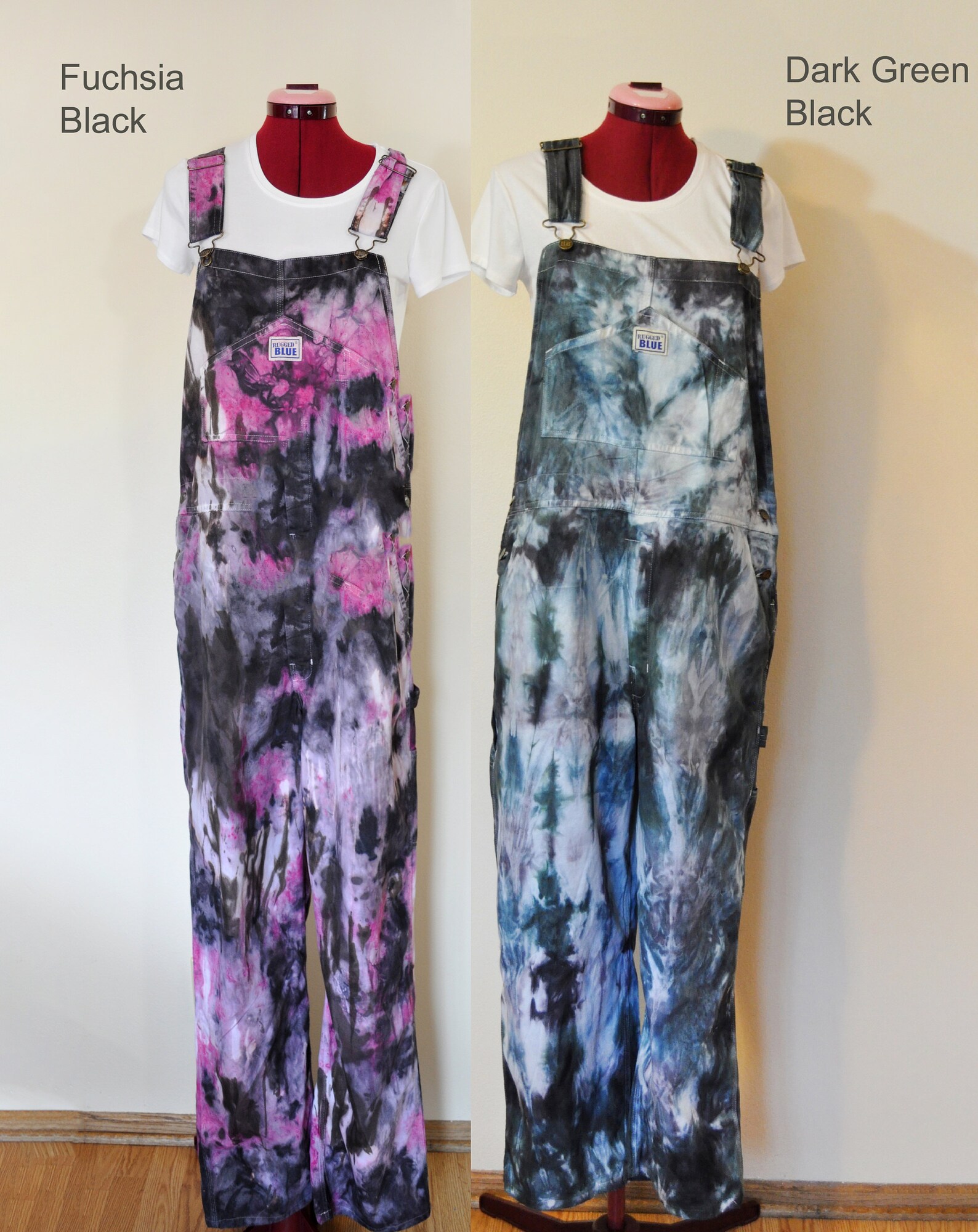 CUSTOM Dyed Bib Overall Pants TIE DYED Multi Color Red Etsy