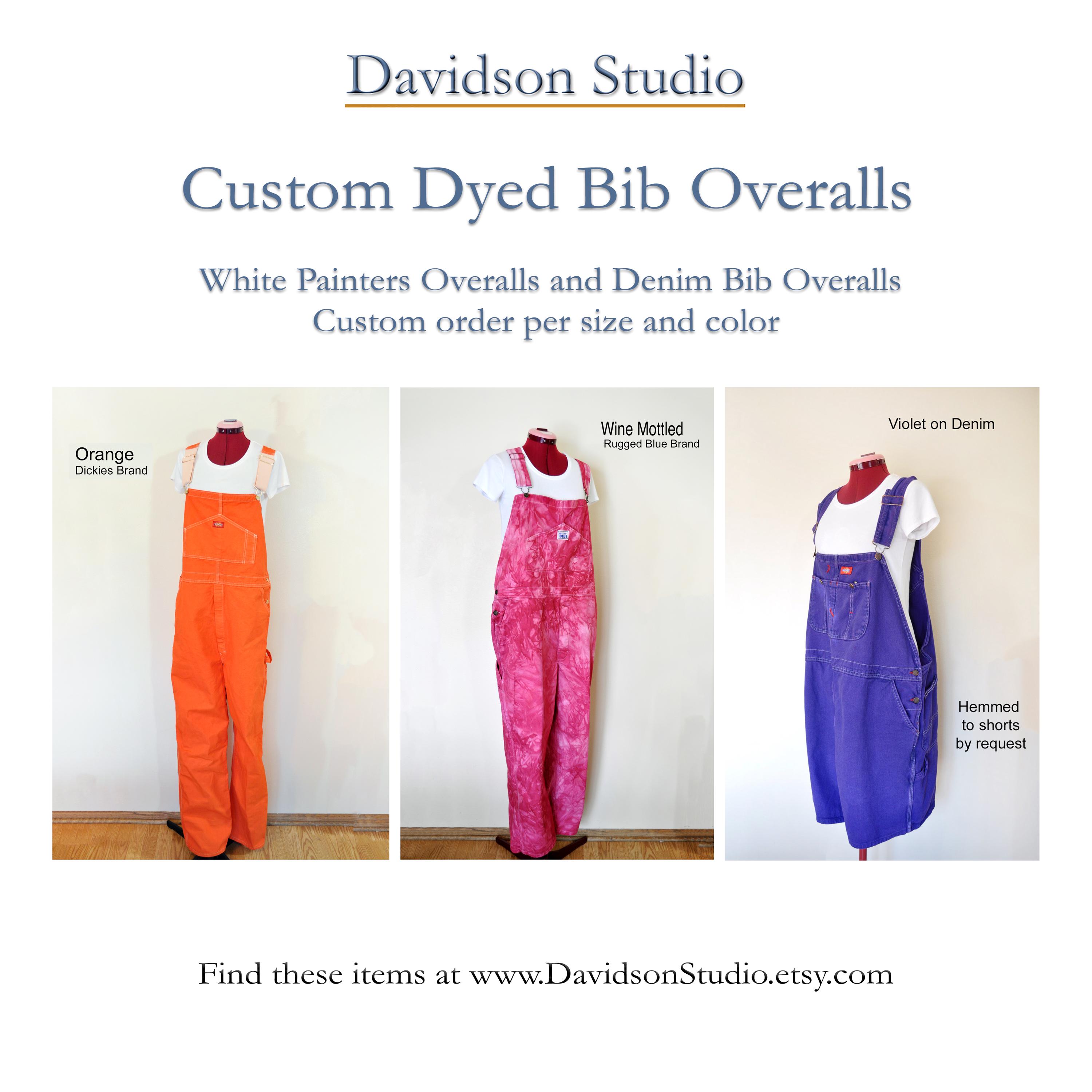Red Violet Mens Medium NEW Dickies Cotton Painters Bib OVERALL 