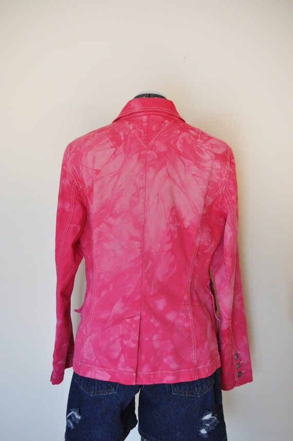 Pink Large Denim JACKET - Fuchsia Pink Hand Dyed … - image 5