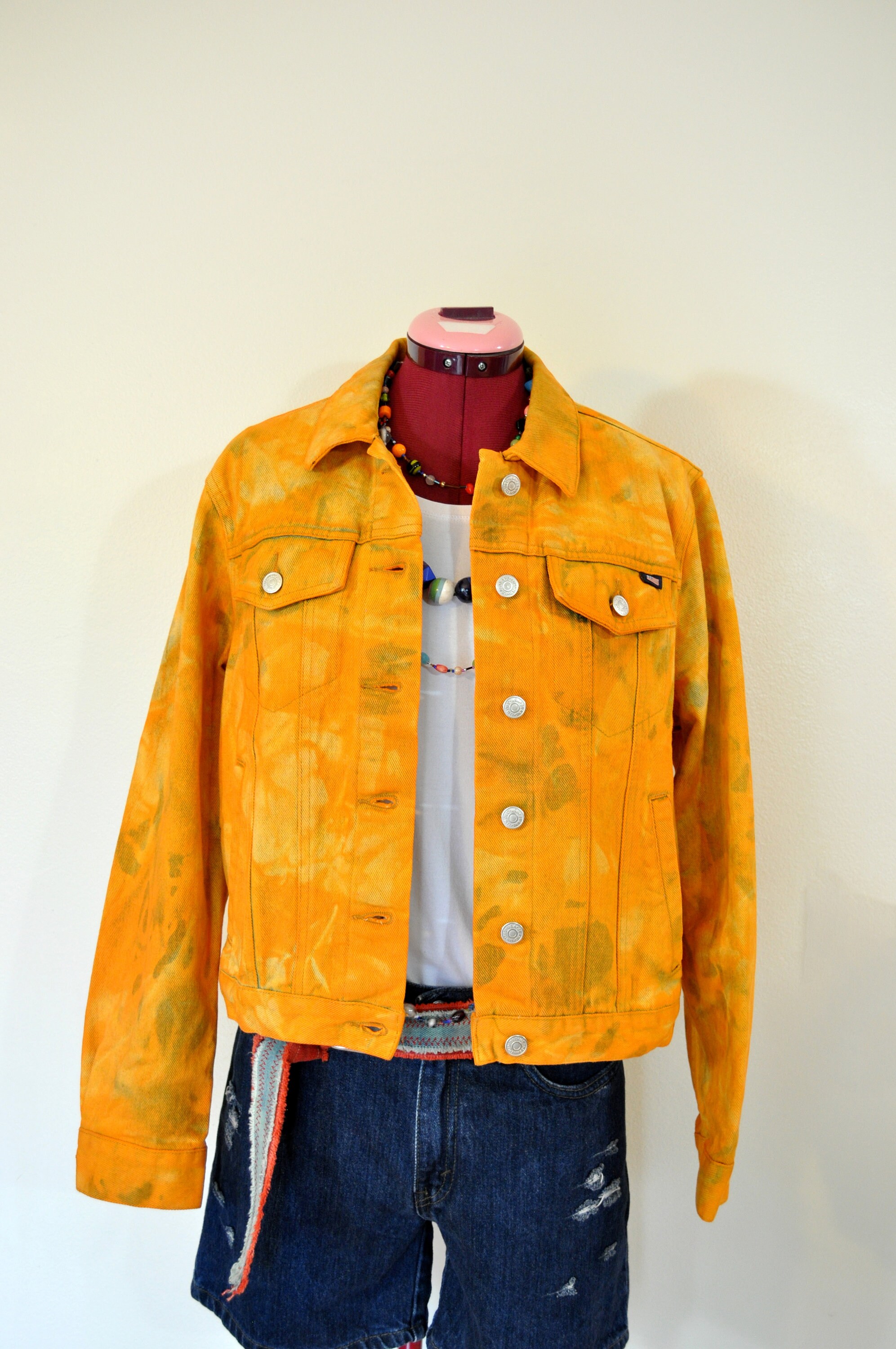Orange Mottled Dyed Womens Medium Upcycled the Limited Denim