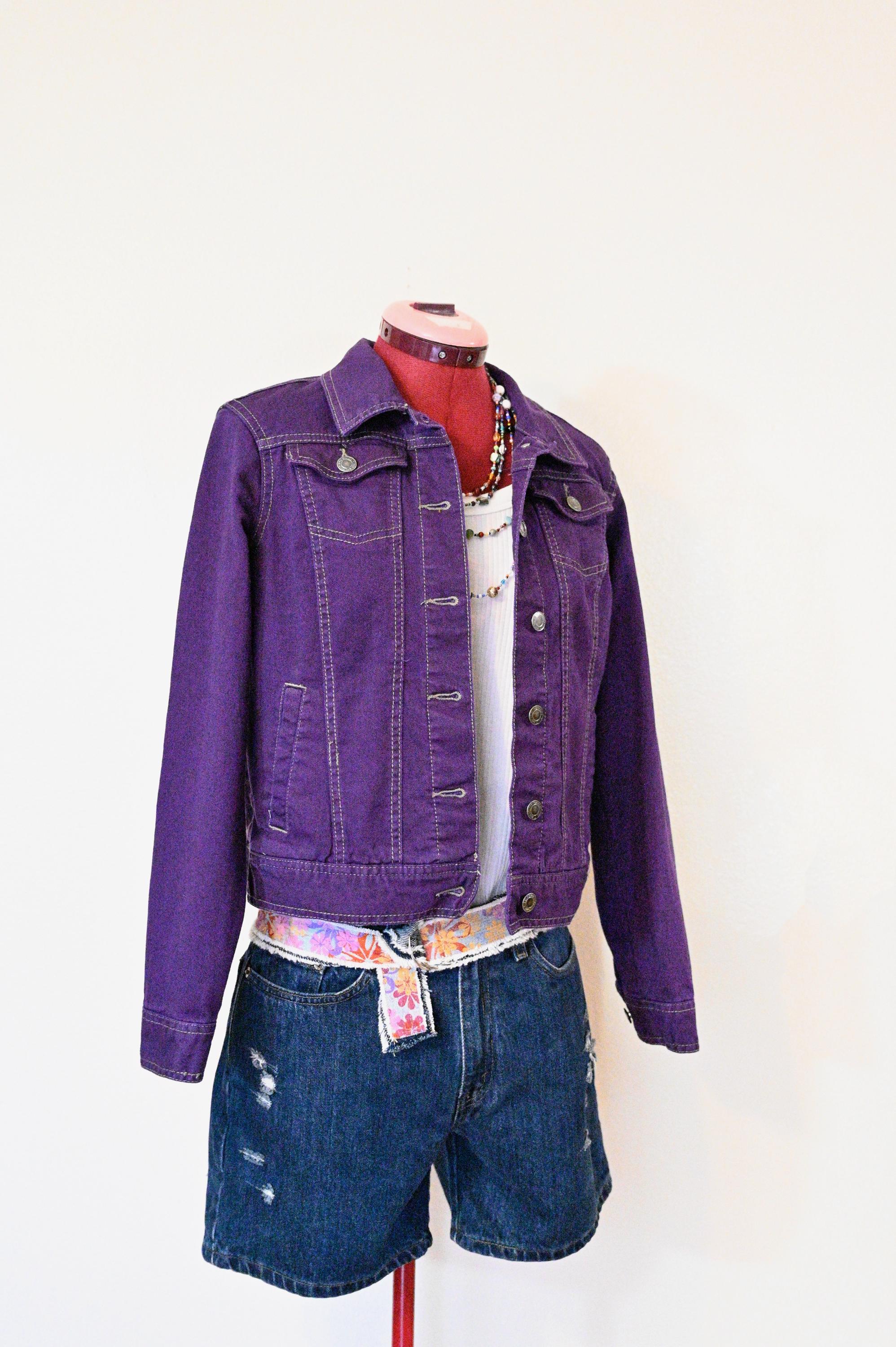 Purple Dyed Womens Juniors Small Upcycled Relativity Cotton
